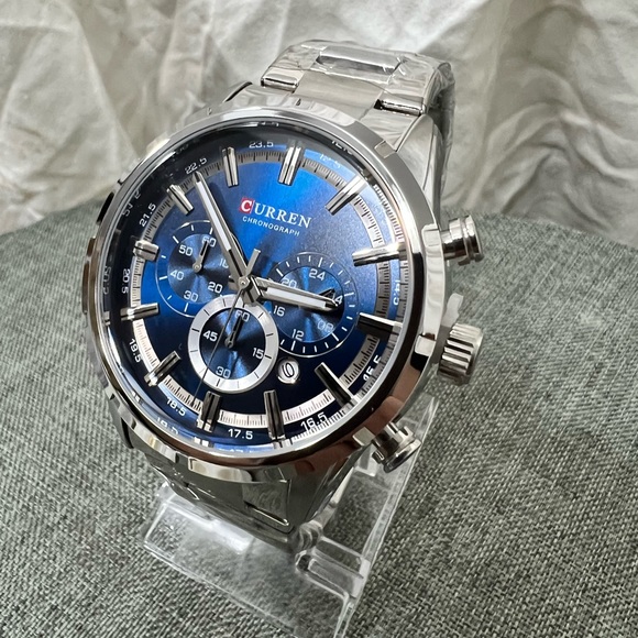 Fashion Jewelry Mens Business Watch Stainless Backing Silver Platted Loo… - Picture 7 of 9